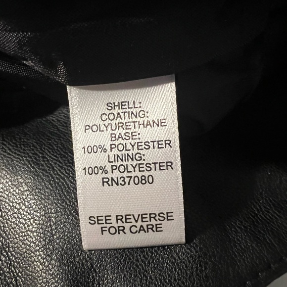 Versona Black Faux Leather Lined Zip-Up Twist-Detail Mini Skirt 6 S - Picture 7 of 8